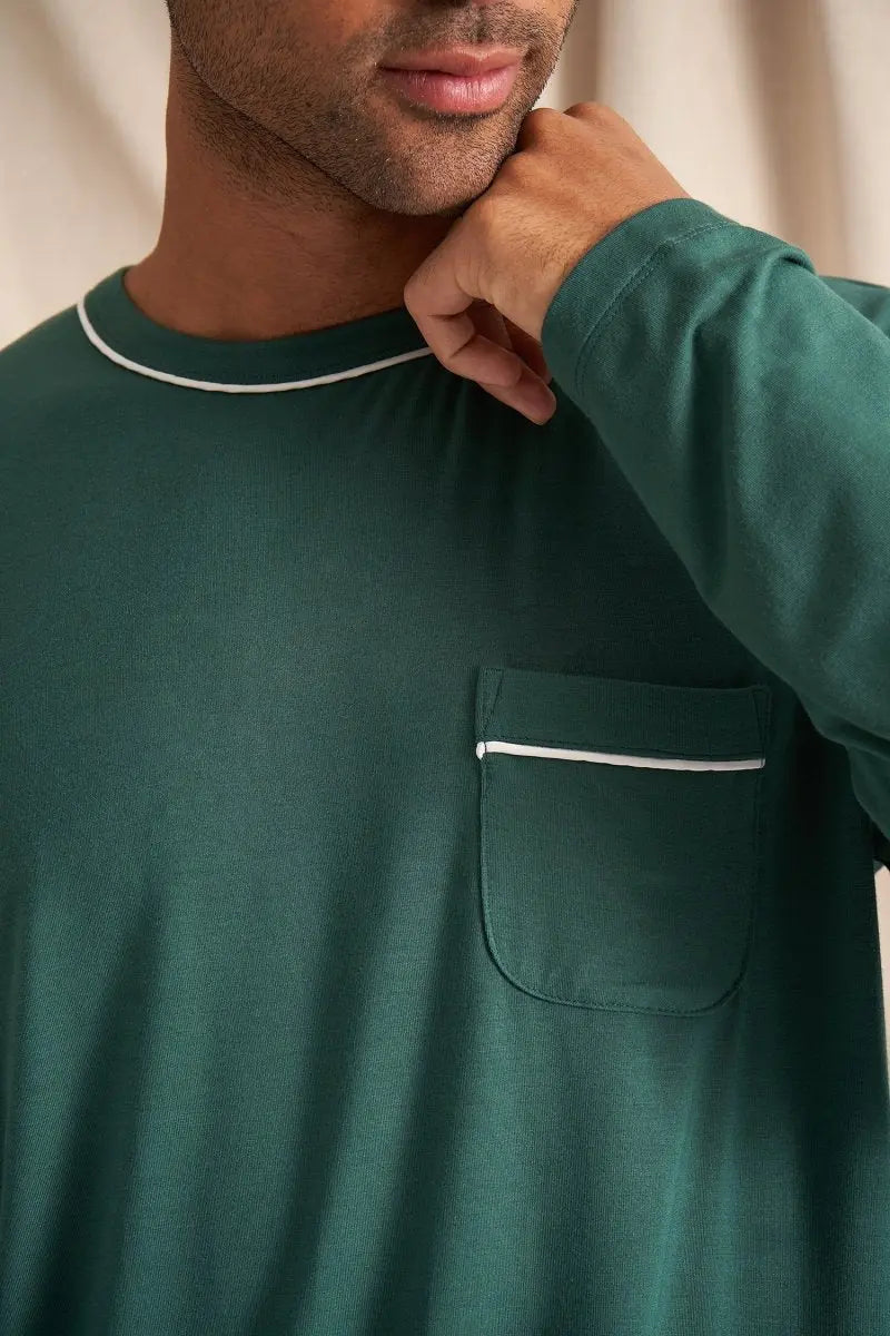 Mister You Bamboo Pyjama Set in Green Pretty You London