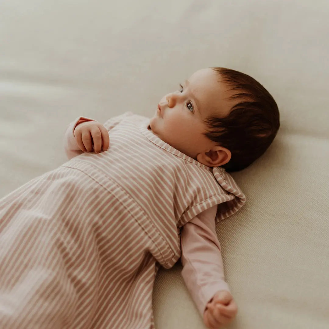 Misty Rose Stripe Go Go Sleeping Bag - All Seasons Merino Kids UK