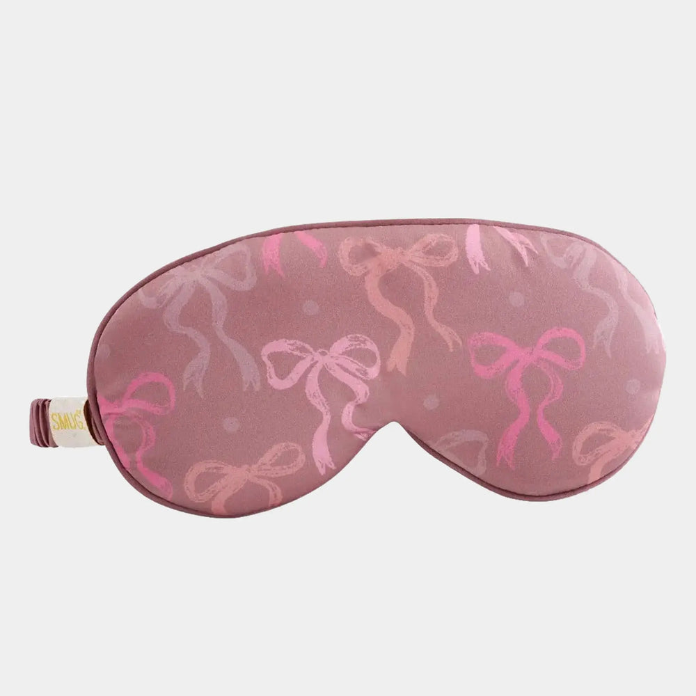Mocha Bows Cloud Padded Satin Sleep Mask SMUG