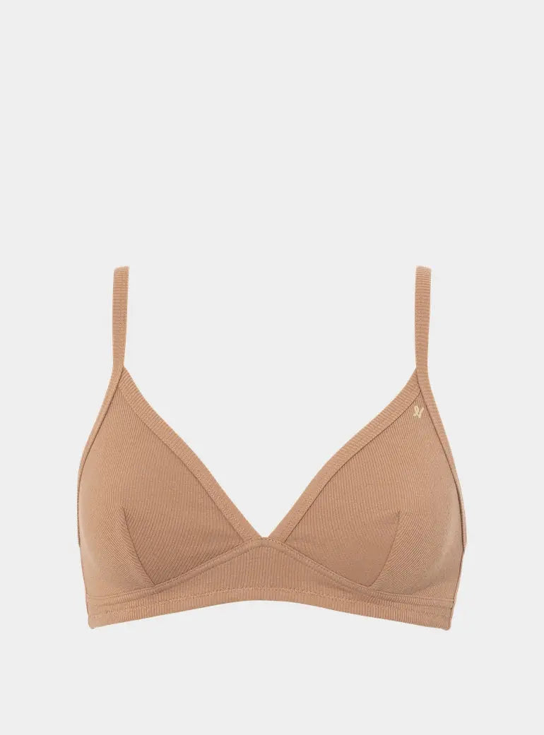 Mocha Organic Cotton Easy Does It Bralette Nudea