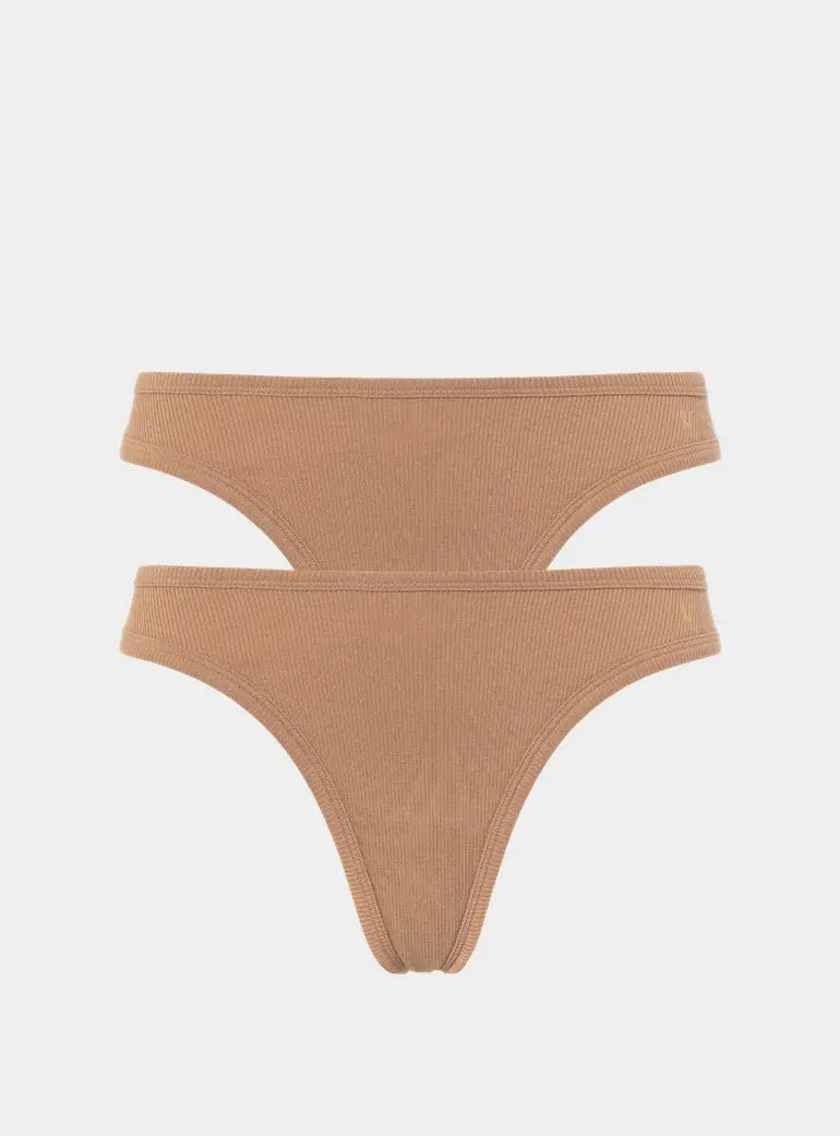 Mocha Organic Cotton Mini Brief 2 Pack Nudea
