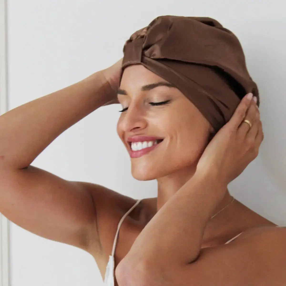 Mocha Satin Sleep Turban SMUG