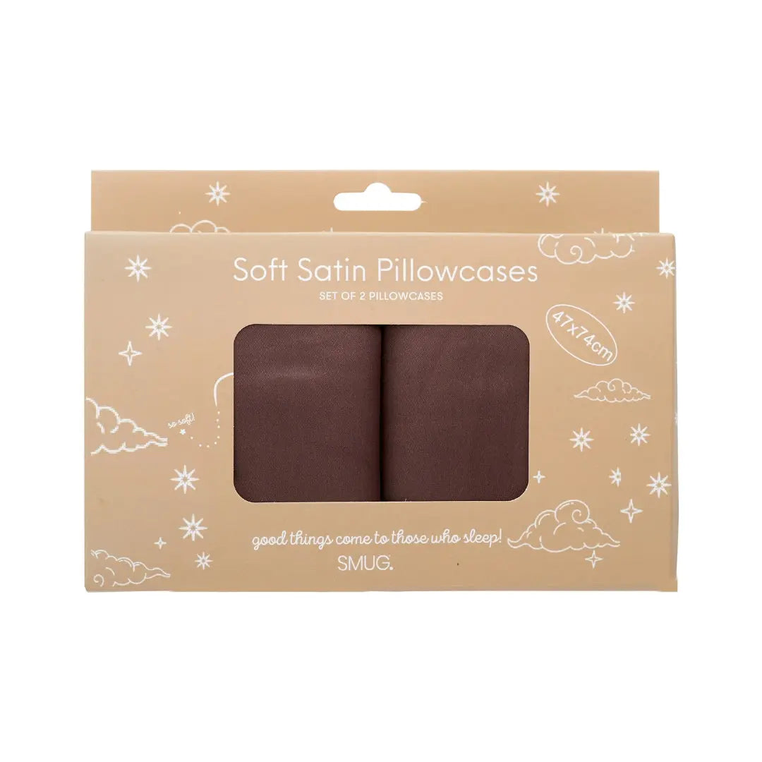 Mocha Soft Satin Pillowcase Set SMUG