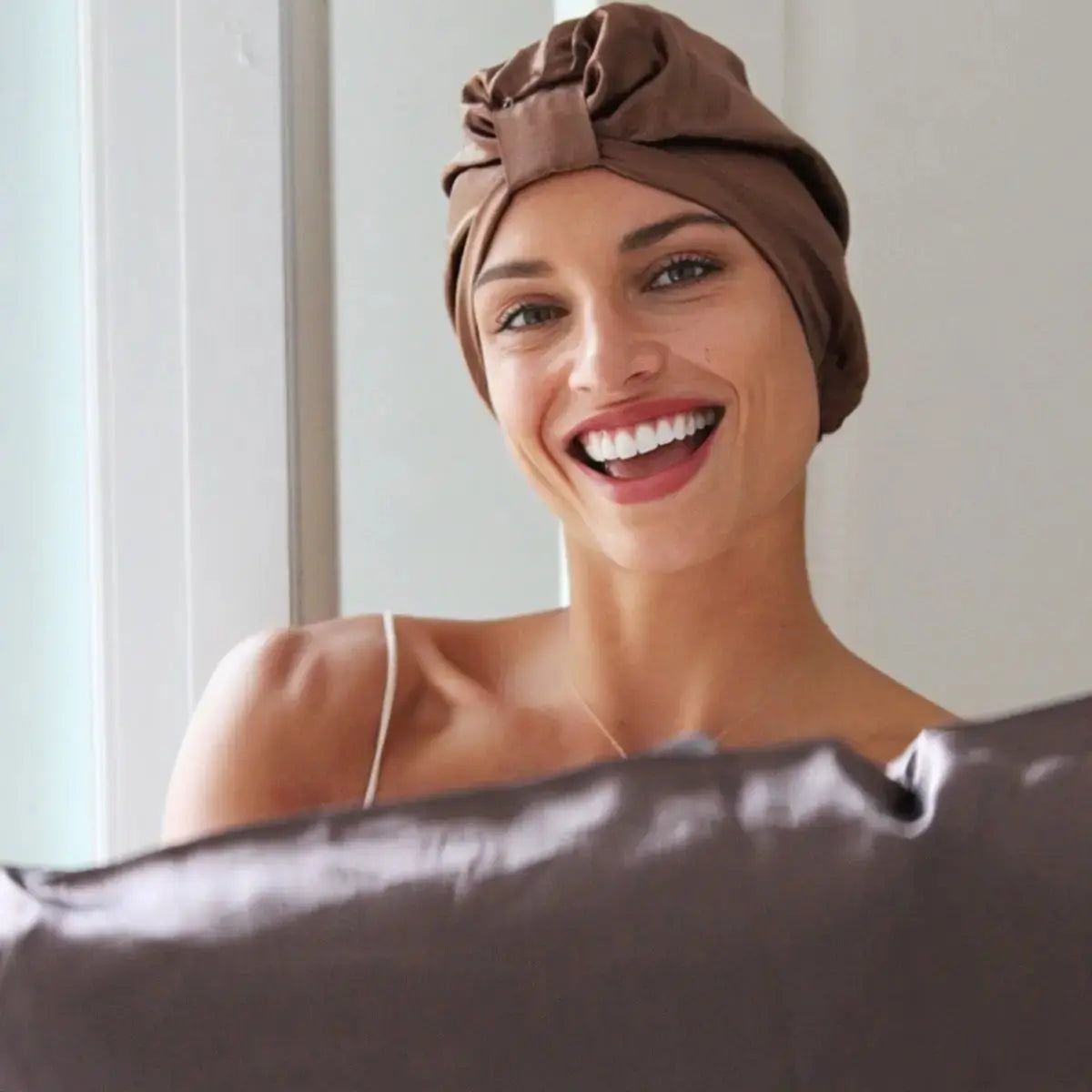 Mocha Soft Satin Pillowcase Set SMUG