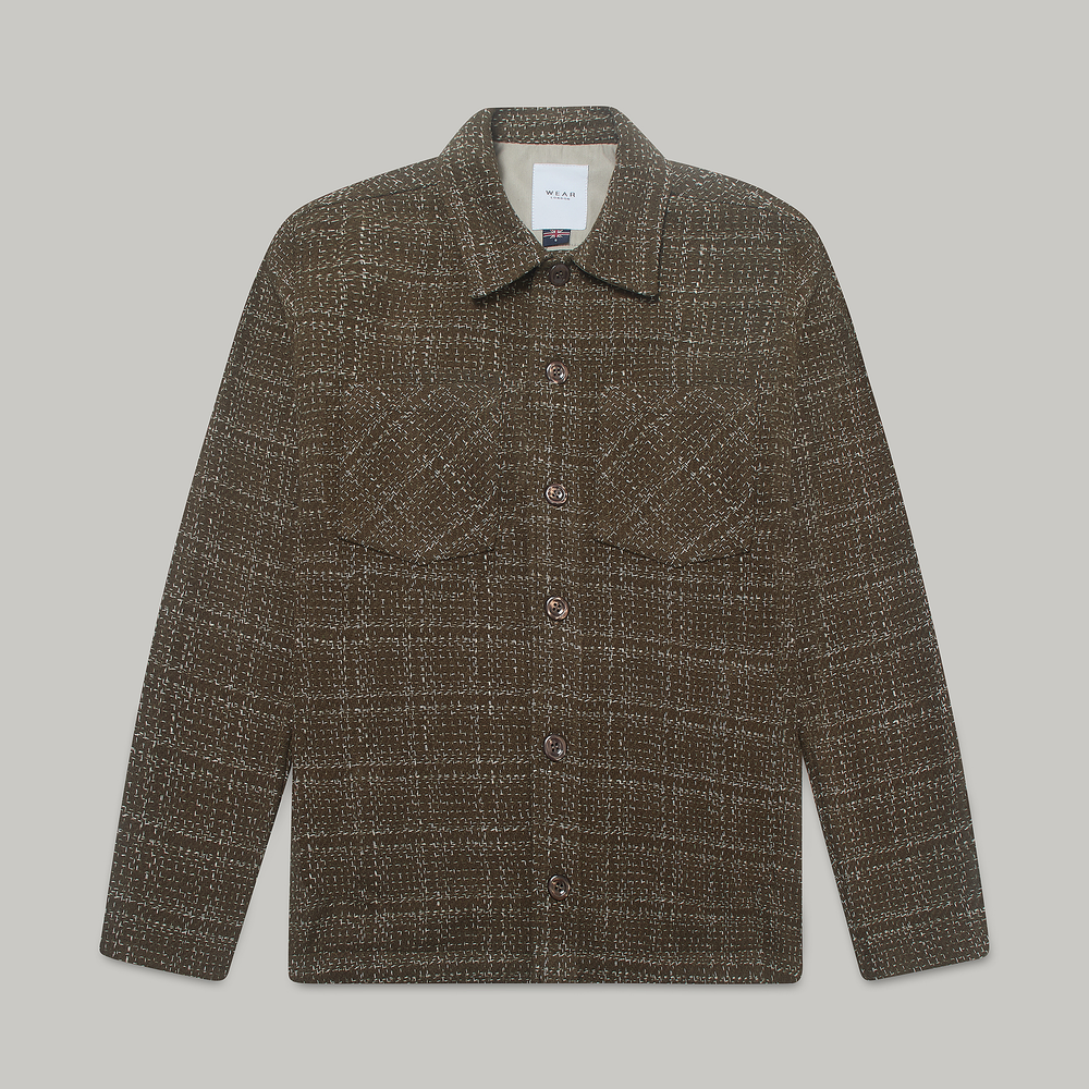 Bart Frame Overshirt - Mocha / Ecru Wear London