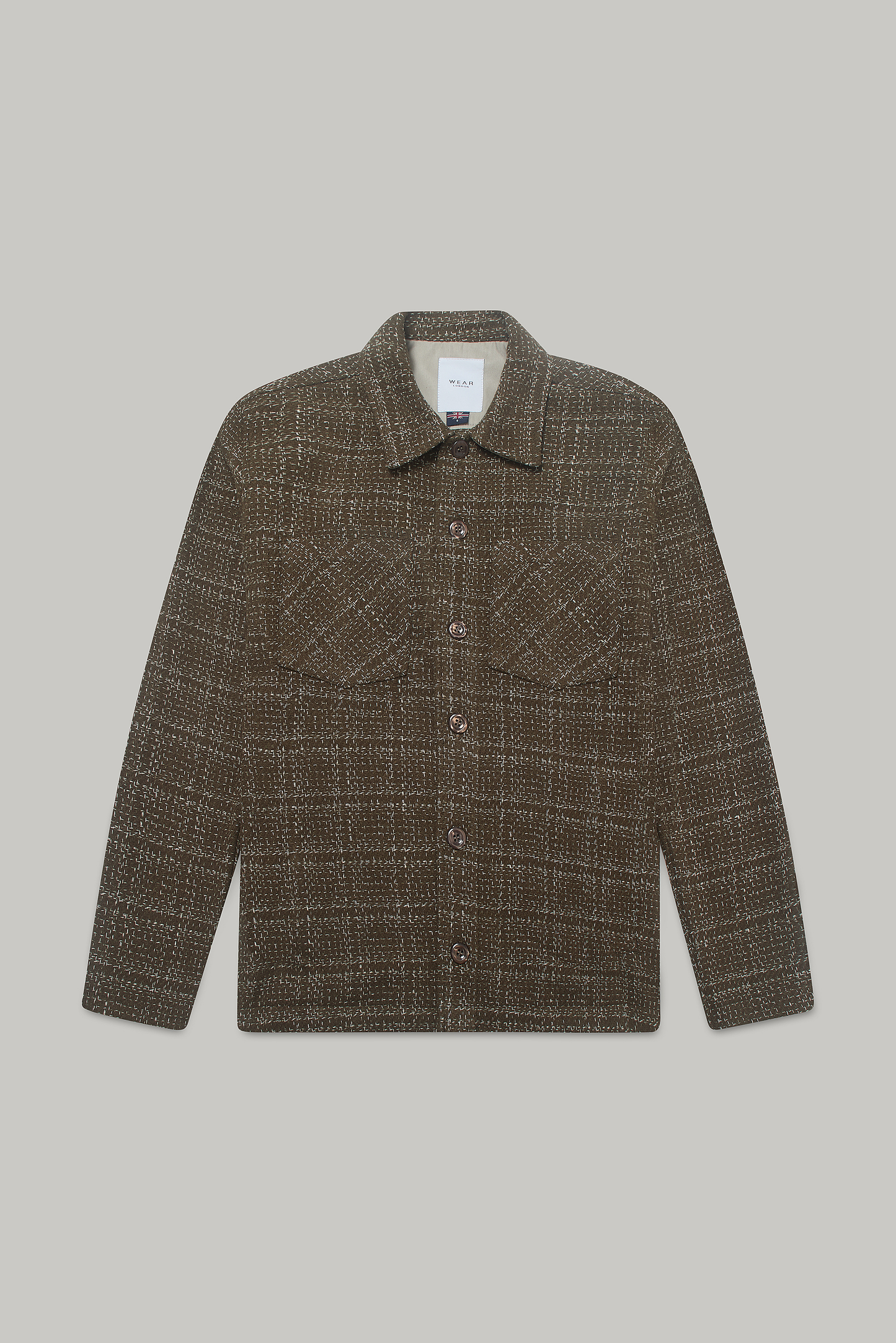Bart Frame Overshirt - Mocha / Ecru Wear London