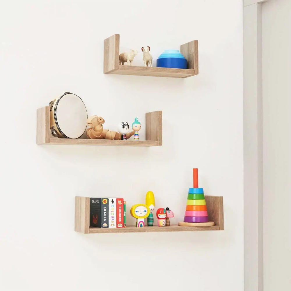 Modena Set of Three U-Shaped Wall Shelves Tutti Bambini