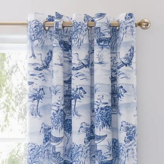 Modern Chinoiserie Blackout Eyelet Curtains Dunelm