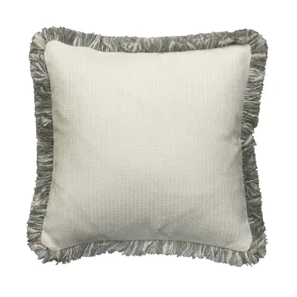 Molfetta Chalk/Mattinata, Sustainable Feather, Cushion, White Sophie Paterson With Trim/Fringe & Linen Blend Andrew Martin