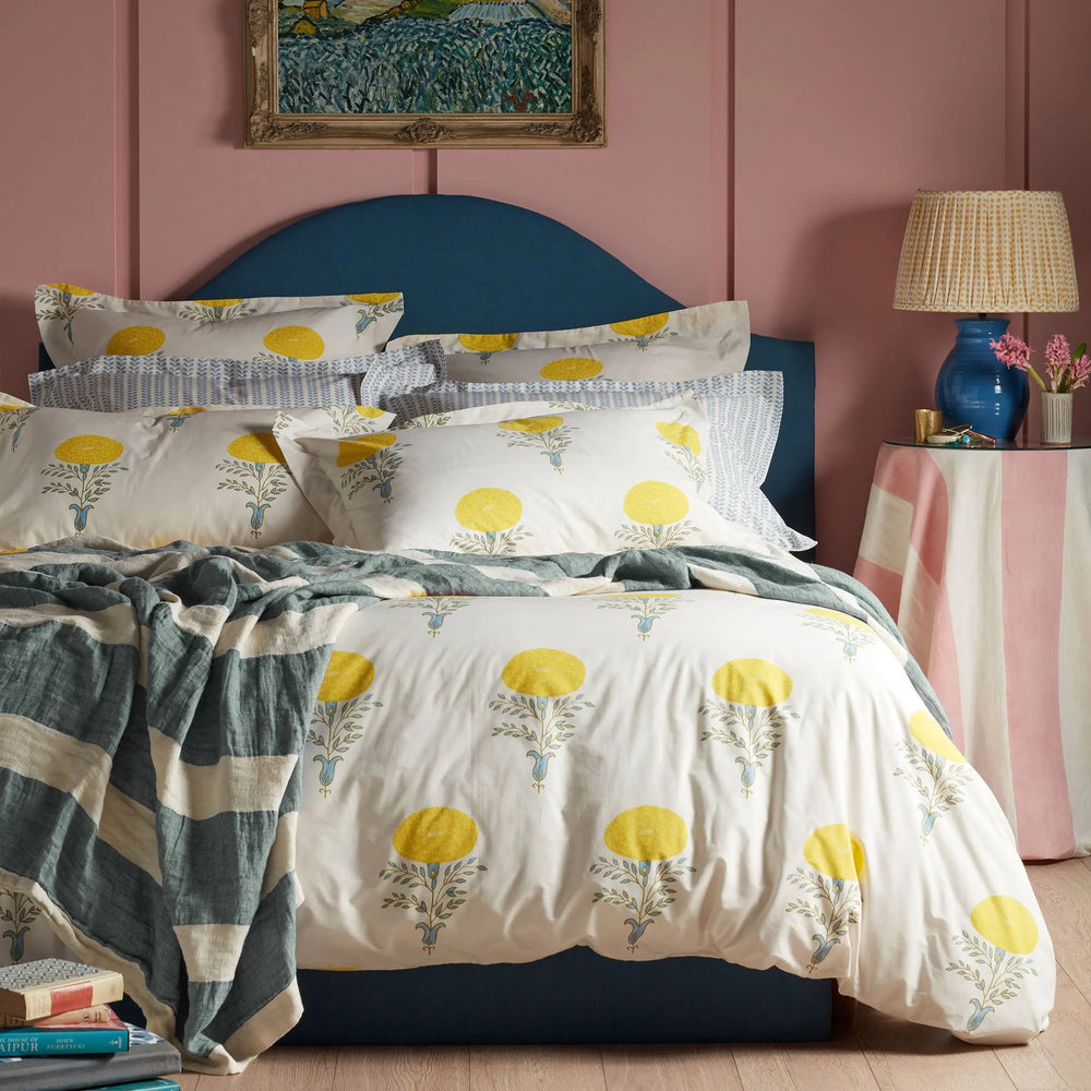Molly Mahon Marigold 100% Cotton Oxford Pillowcase The Secret Linen Store