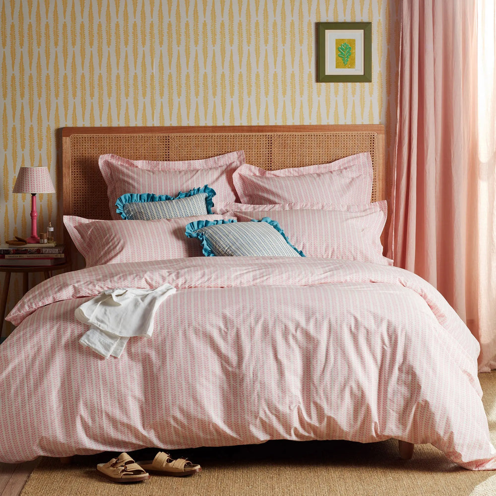 Molly Mahon Pink Bindi 100% Cotton Oxford Pillowcase The Secret Linen Store