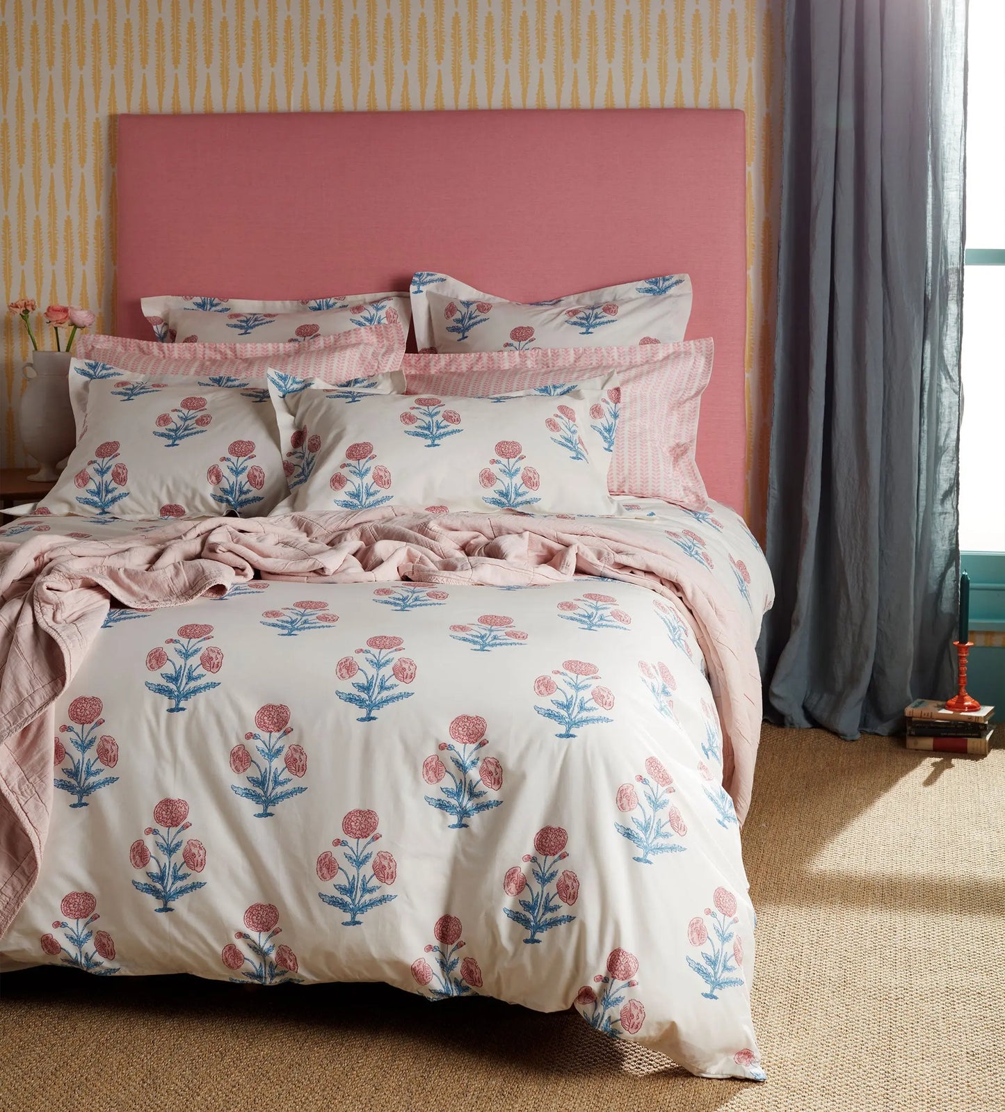 Molly Mahon Poppy 100% Cotton Oxford Pillowcase The Secret Linen Store