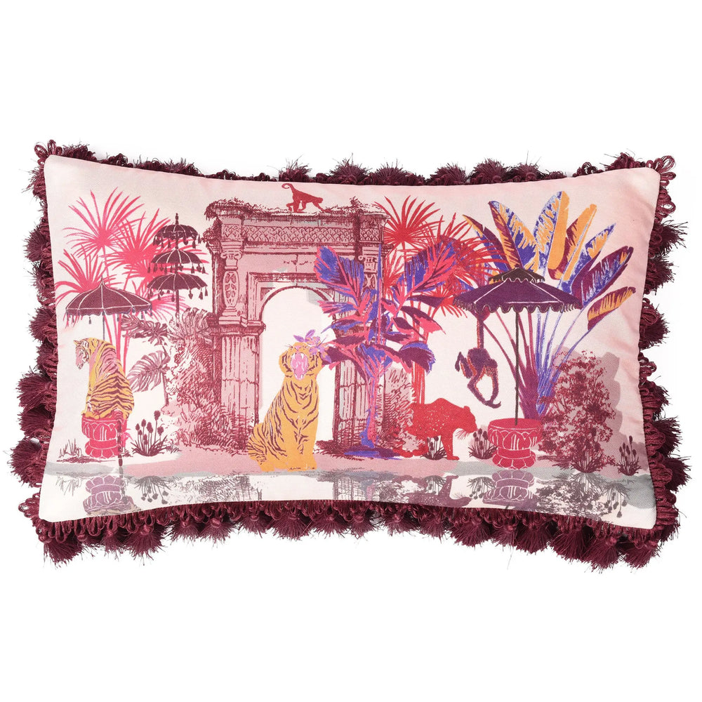 Monkey Temple Silk Cushion Bivain