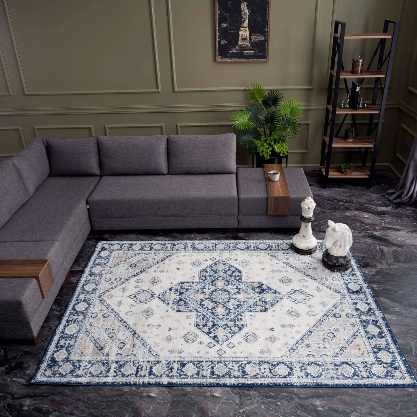 Montana Vintage Navy Rugs | 4010 The Rugs