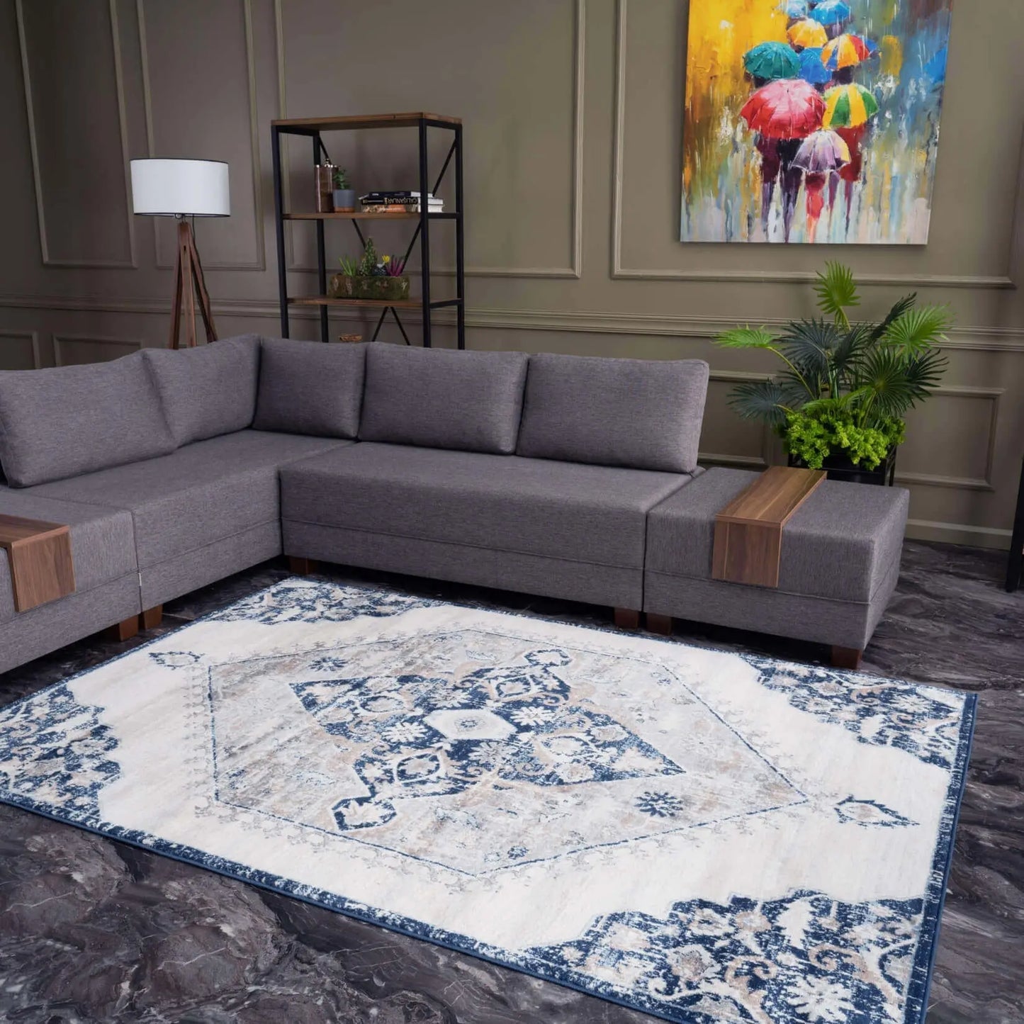 Montana Vintage Navy Rugs | 4020 The Rugs