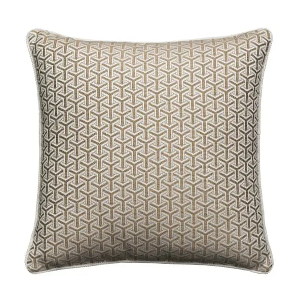 Monte Almond, Sustainable Feather, Cushion Sophie Paterson Linen Blend Geometric Andrew Martin