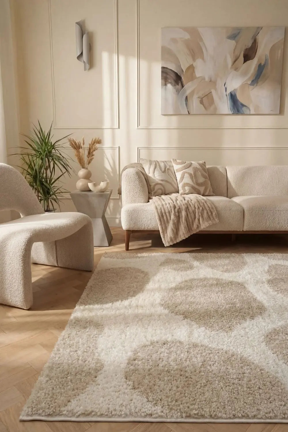 Moodi Shaggy Cream Kora Rug The Rugs