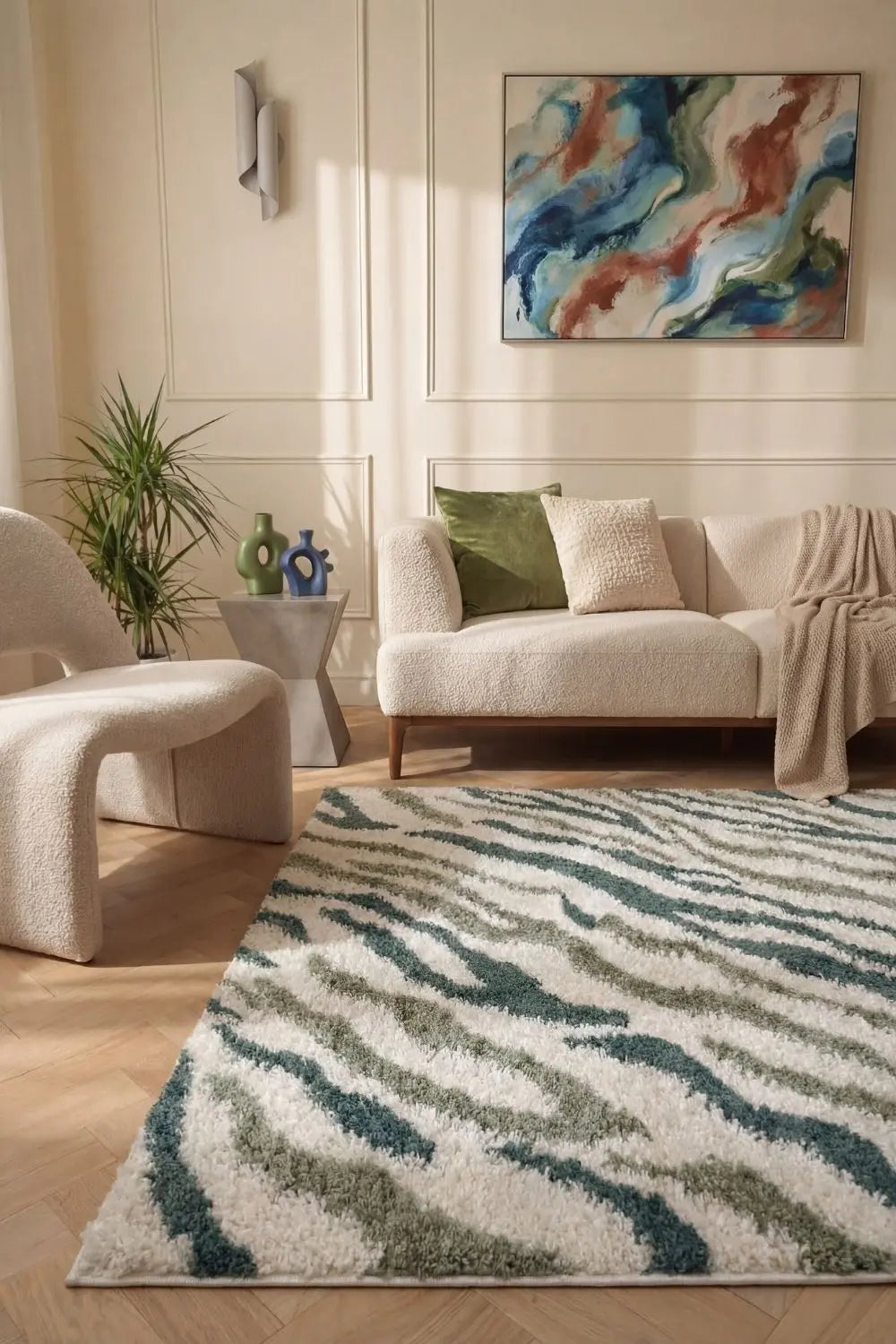 Moodi Shaggy Green Nyra Rug The Rugs