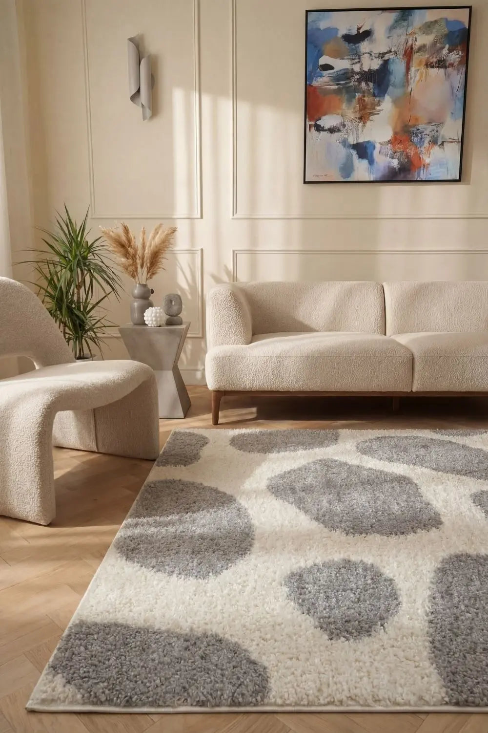 Moodi Shaggy Grey Tarn Rug The Rugs