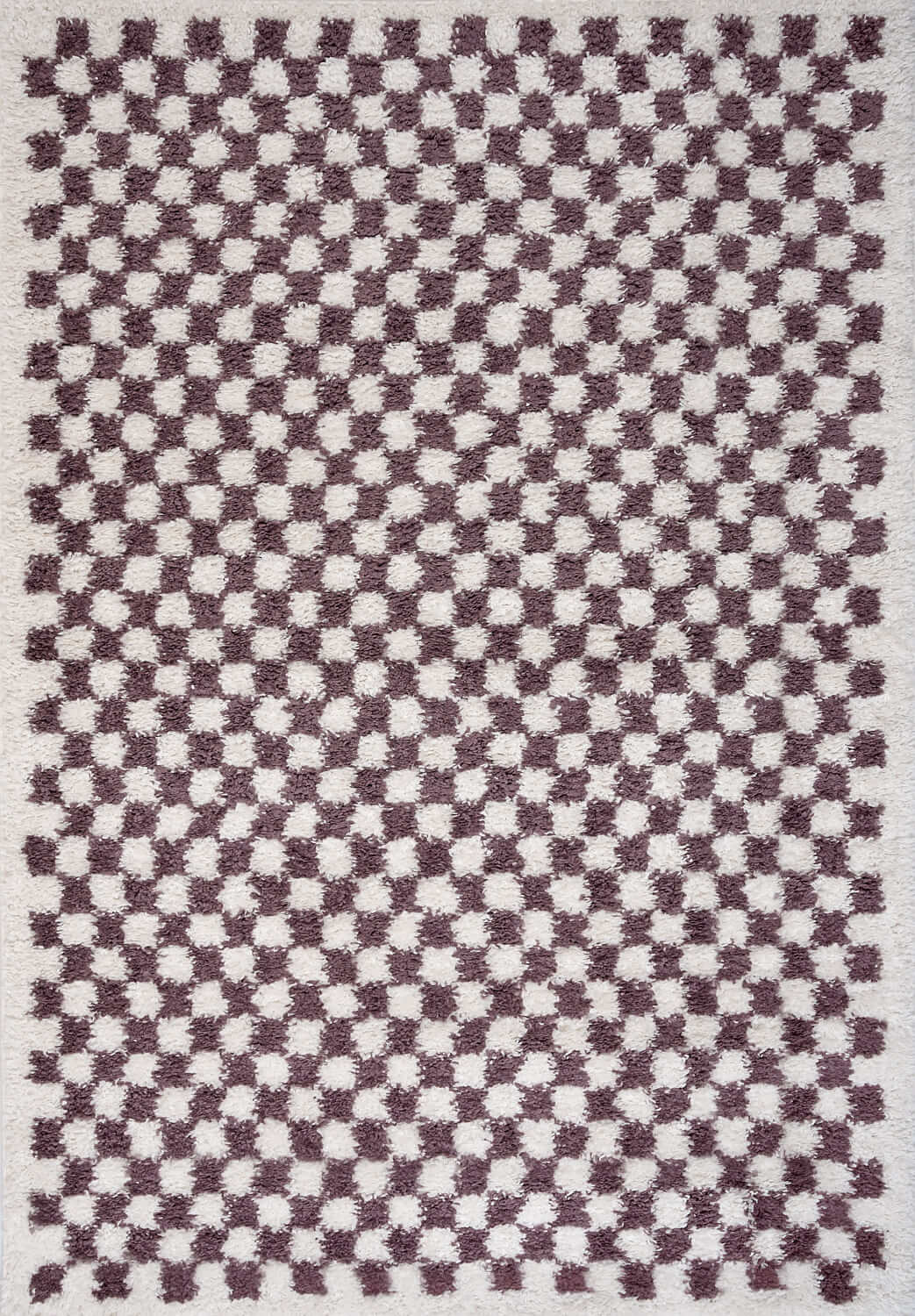 Moodi Shaggy Purple Mosscheck Rug The Rugs