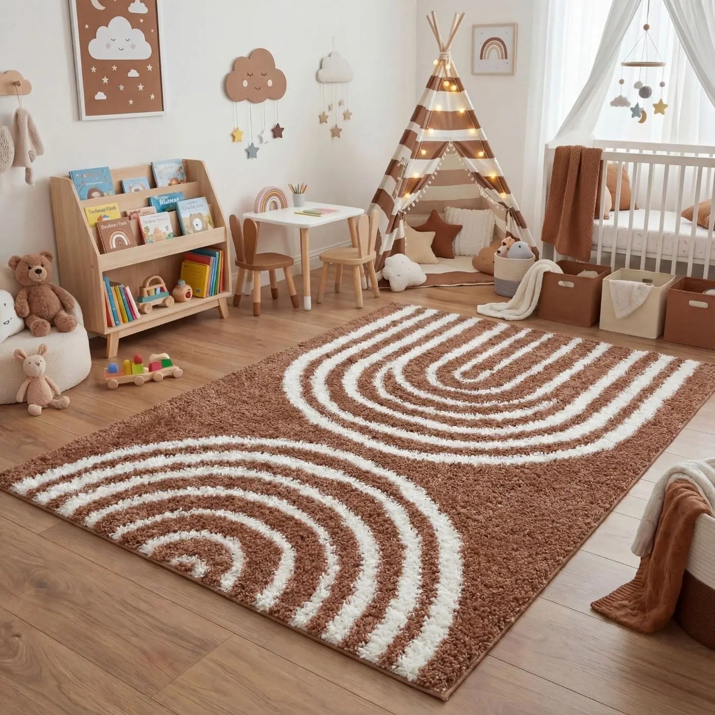 Moodi Shaggy Terra Tawny Rug The Rugs