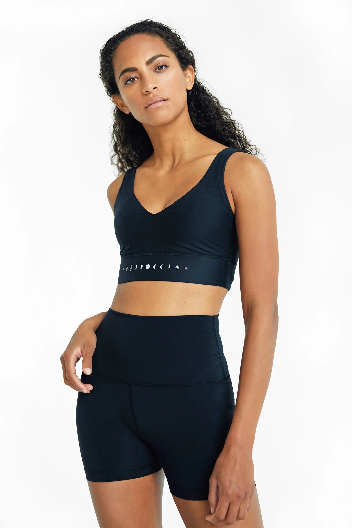 Moon & Stars Black Shorts Pama London