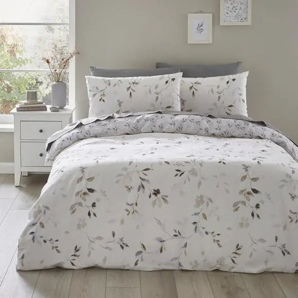 Moonlight Floral 144 Thread Count Reversible Duvet Cover & Pillowcase Set Dunelm