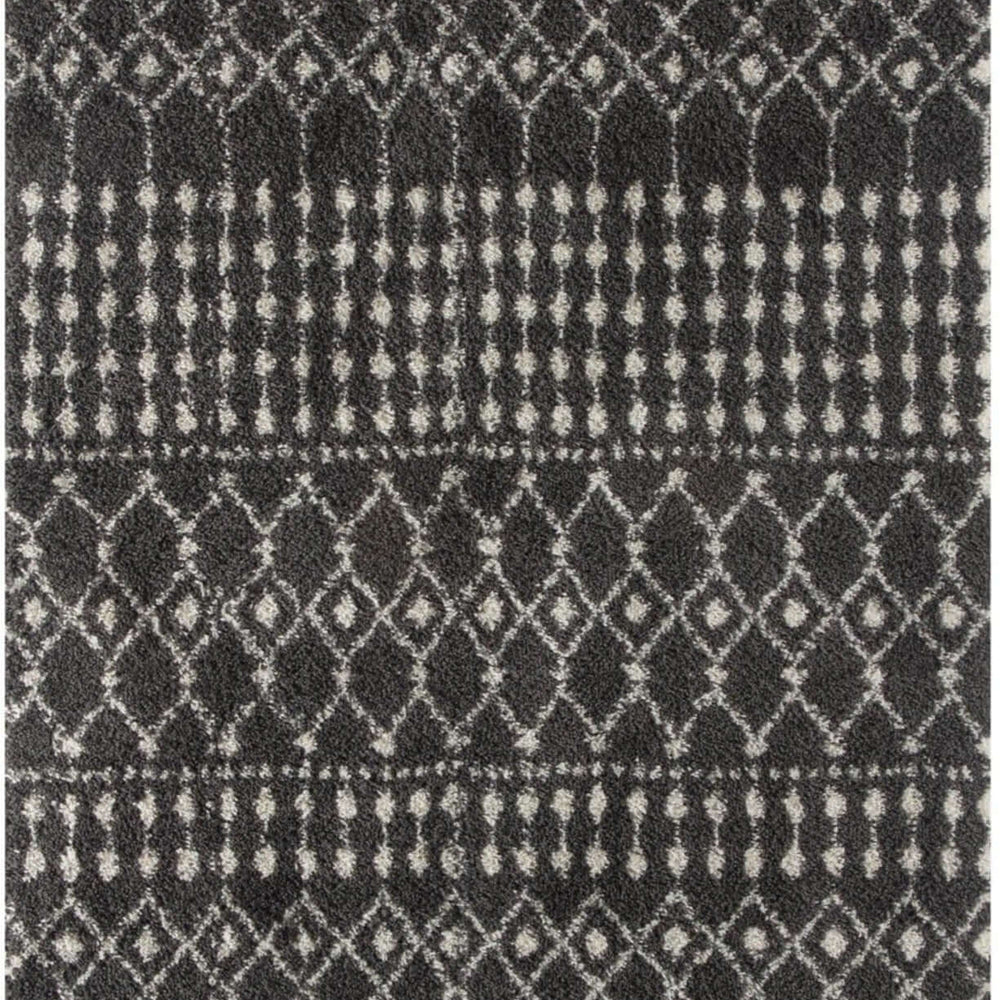 Moroccan Dark Grey  Shaggy Rug | 1040 The Rugs