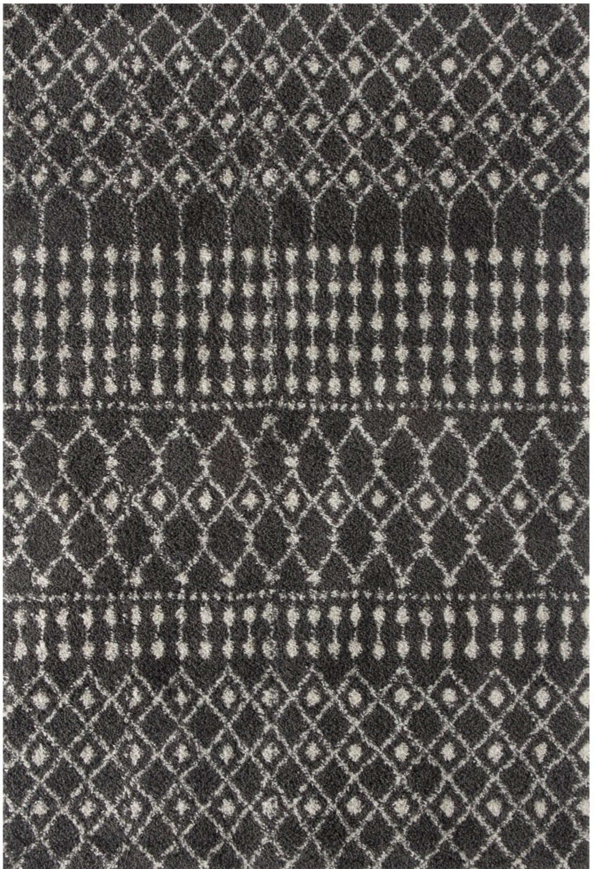 Moroccan Dark Grey  Shaggy Rug | 1040 The Rugs