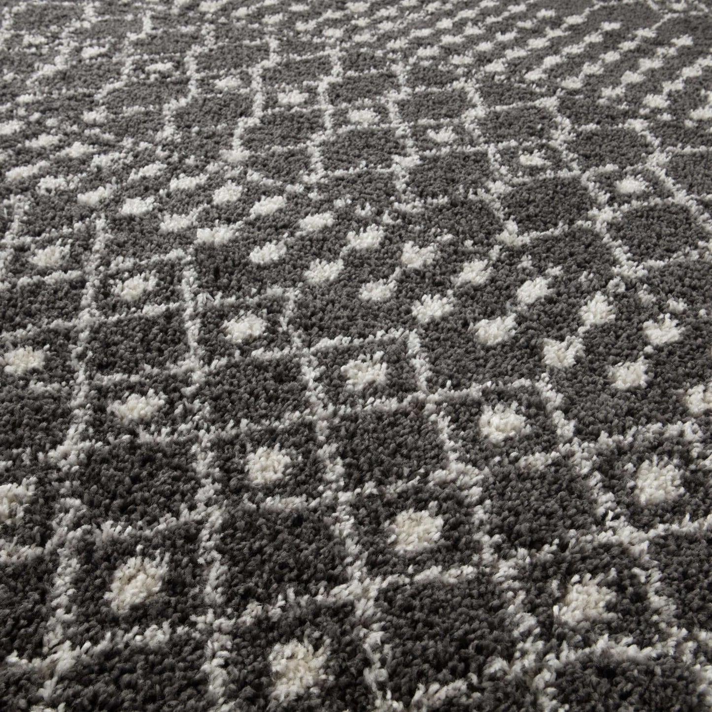 Moroccan Dark Grey  Shaggy Rug | 1040 The Rugs