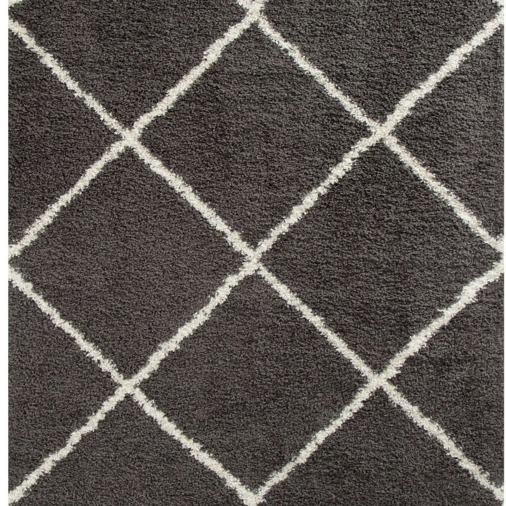 Moroccan Dark Grey Shaggy Rug | 540 The Rugs
