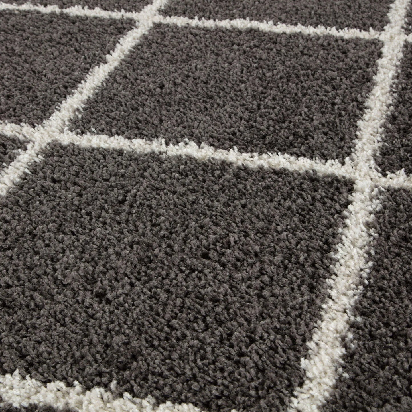 Moroccan Dark Grey Shaggy Rug | 540 The Rugs