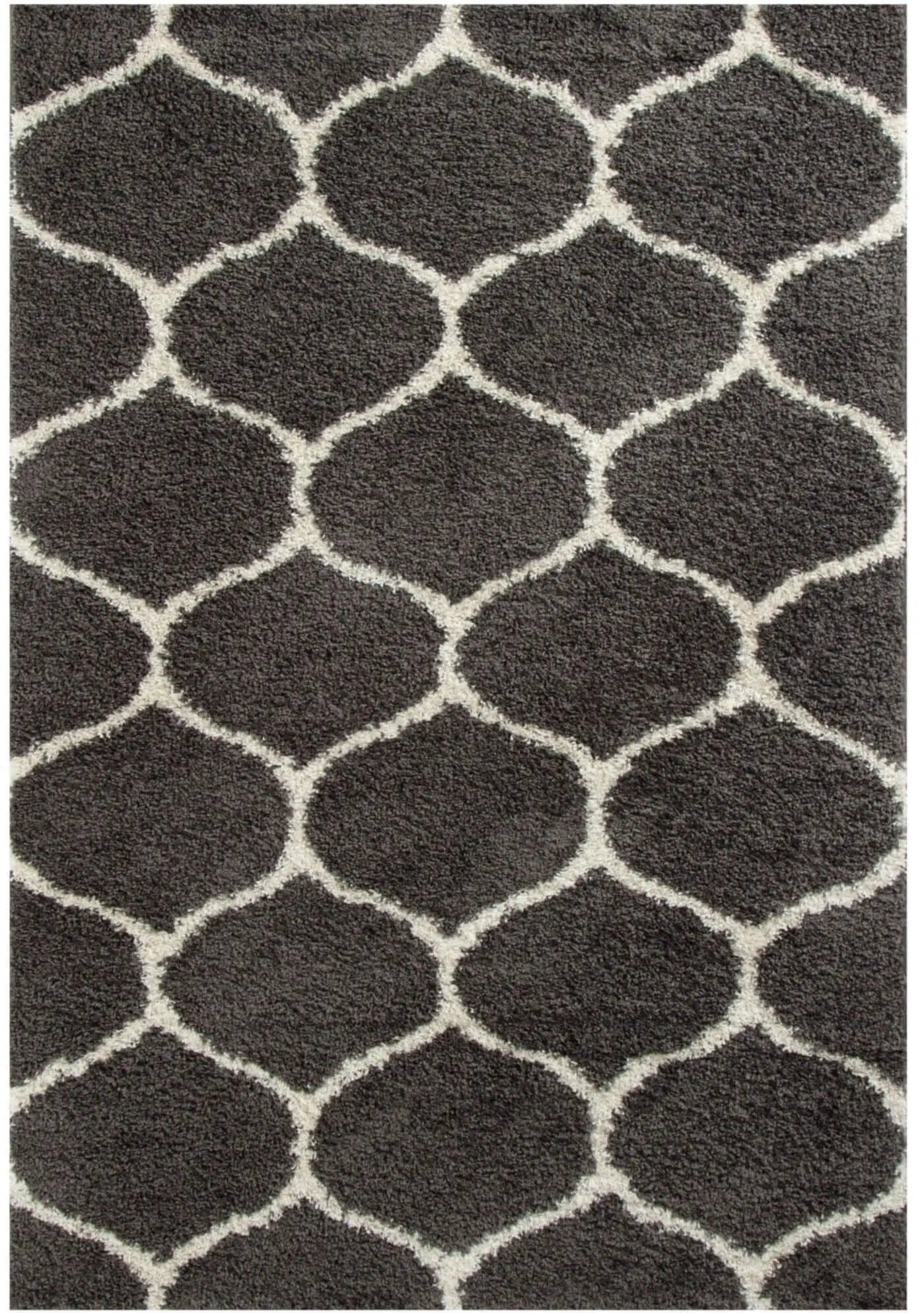 Moroccan Dark Grey Shaggy Rug | 640 The Rugs