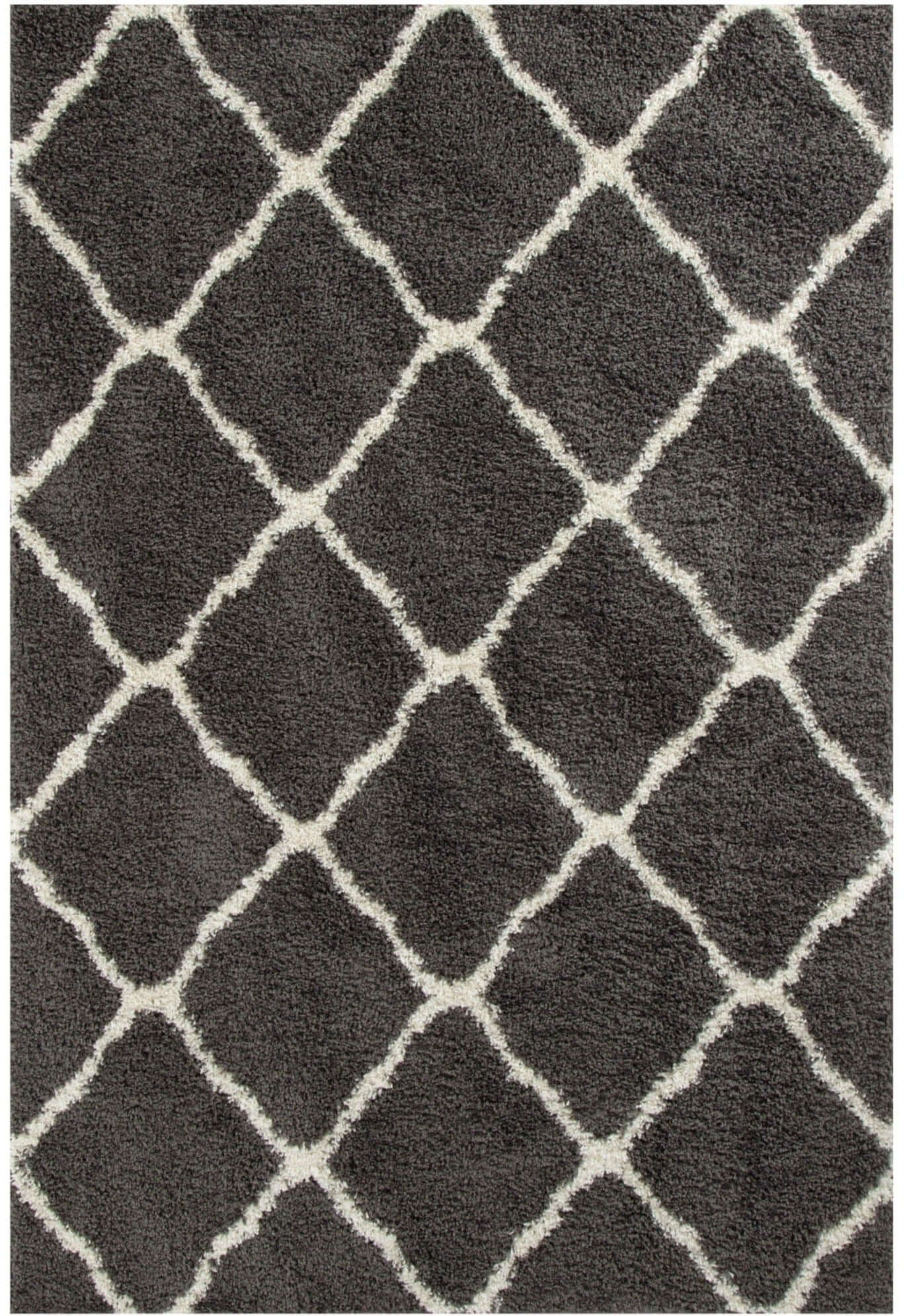 Moroccan Dark Grey Shaggy Rug | 740 The Rugs
