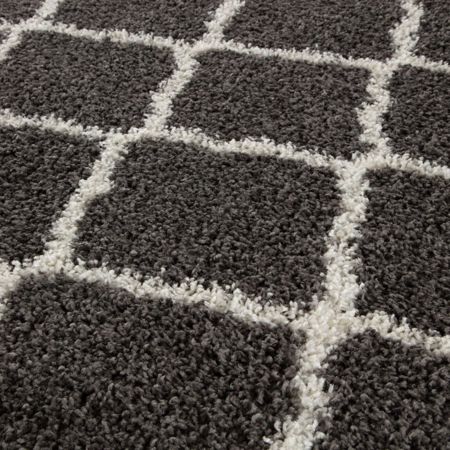 Moroccan Dark Grey Shaggy Rug | 740 The Rugs