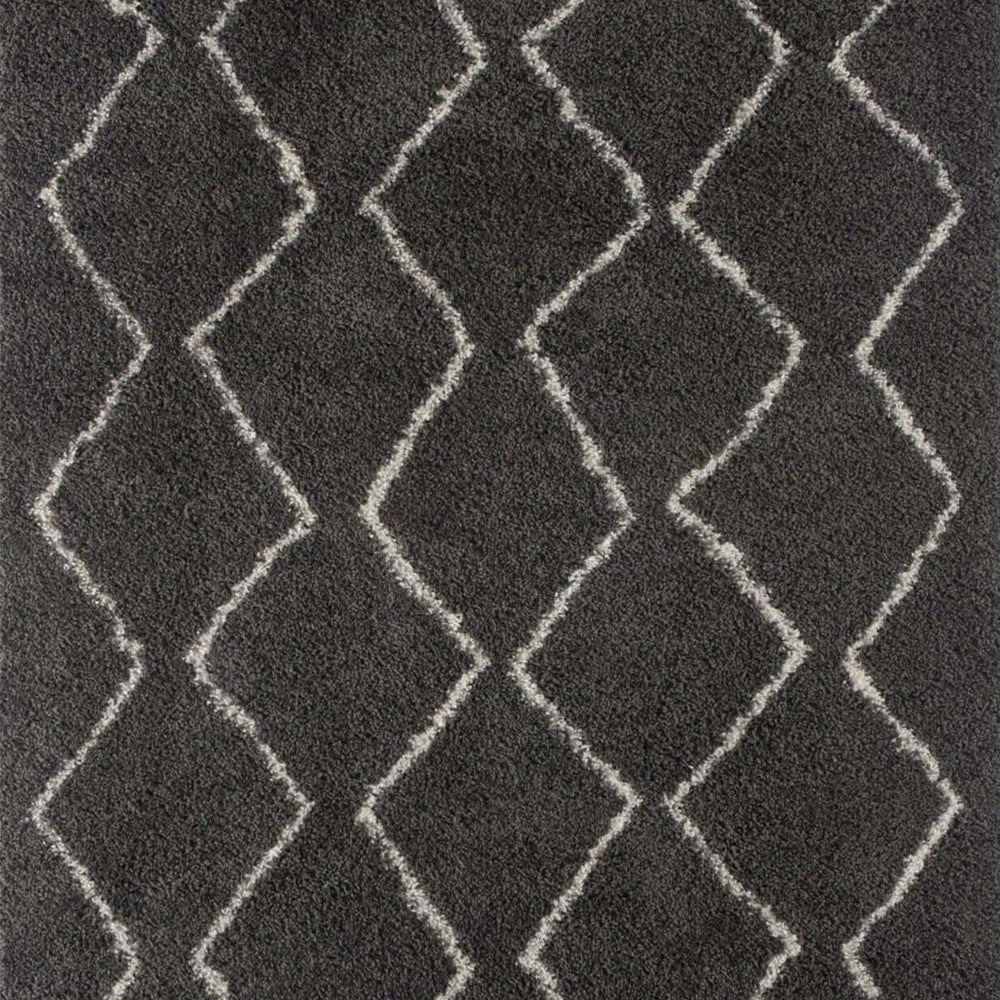 Moroccan Dark Grey Shaggy Rug | 840 The Rugs