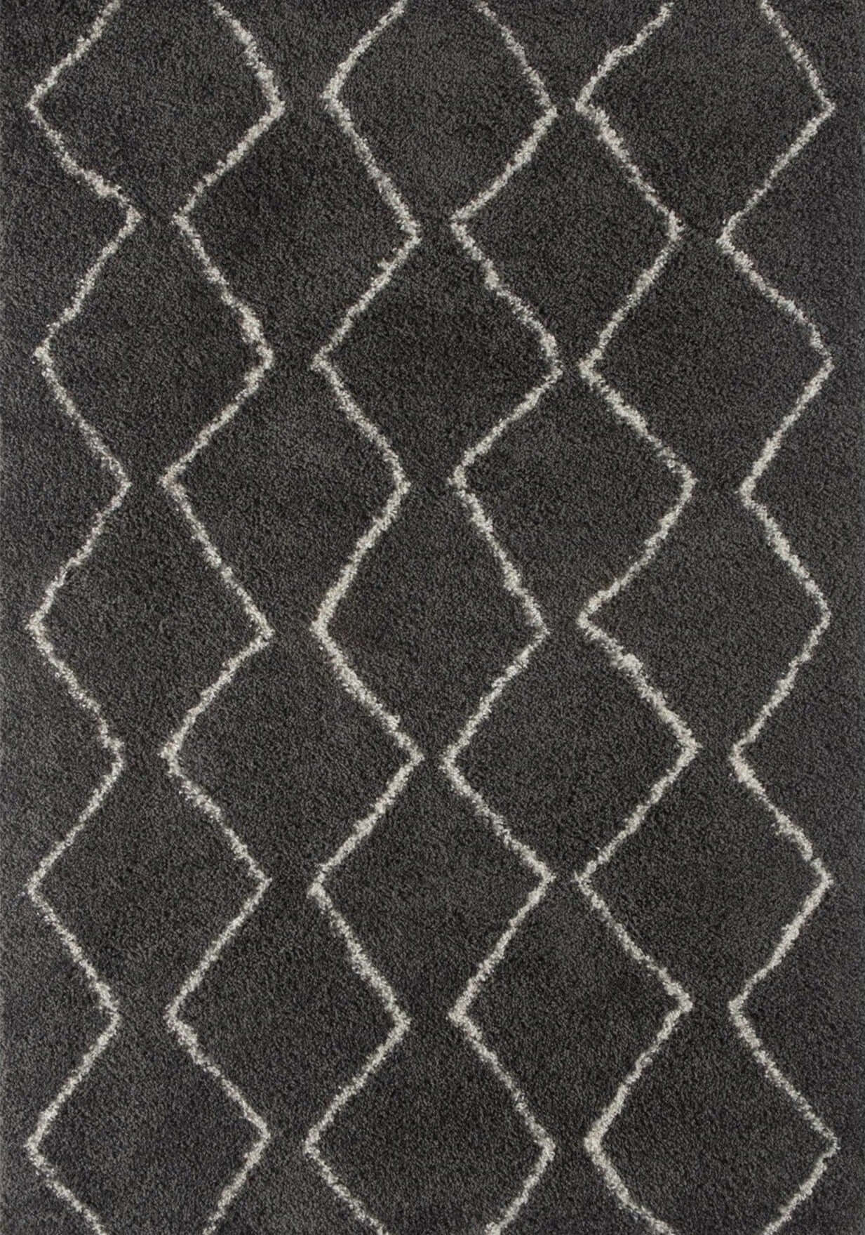 Moroccan Dark Grey Shaggy Rug | 840 The Rugs