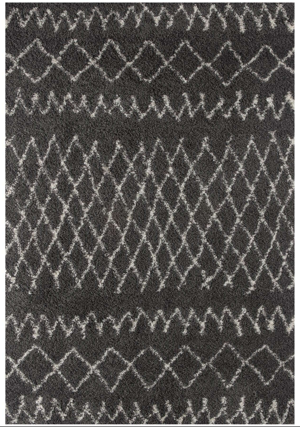 Moroccan Dark Grey Shaggy Rug | 940 The Rugs