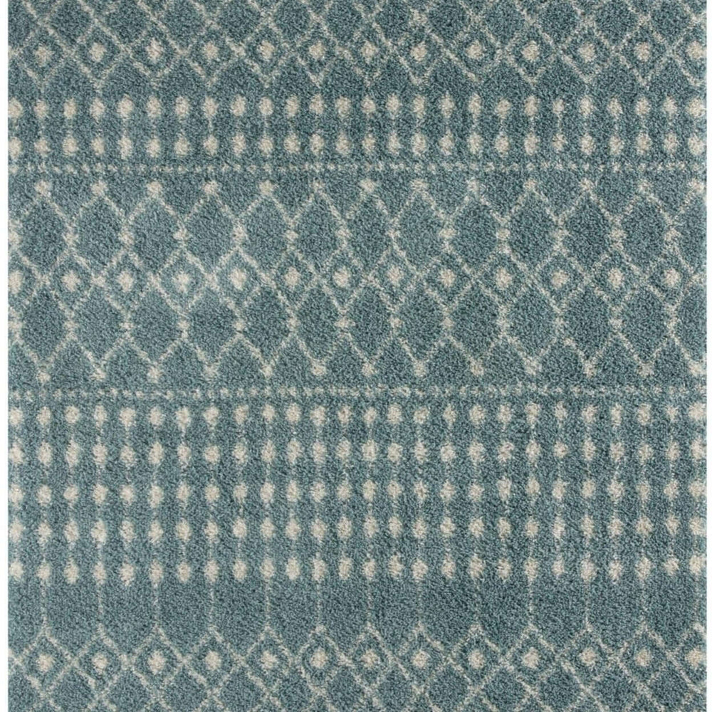 Moroccan Duck Egg Blue Shaggy Rug | 1050 The Rugs