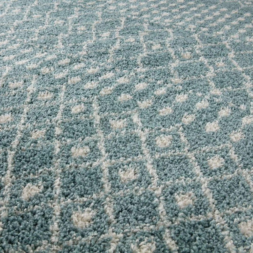 Moroccan Duck Egg Blue Shaggy Rug | 1050 The Rugs