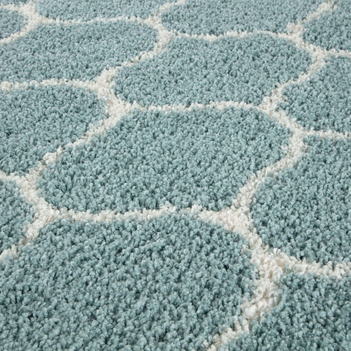 Moroccan Duck Egg Blue Shaggy Rug | 650 The Rugs