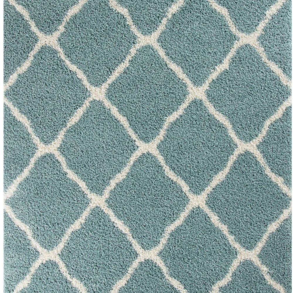 Moroccan Duck Egg Blue Shaggy Rug | 750 The Rugs