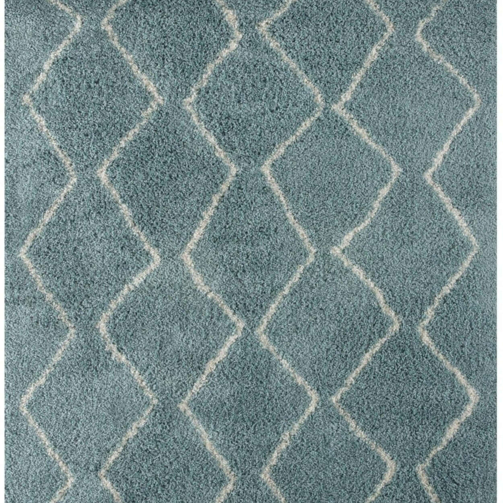 Moroccan Duck Egg Blue Shaggy Rug | 850 The Rugs