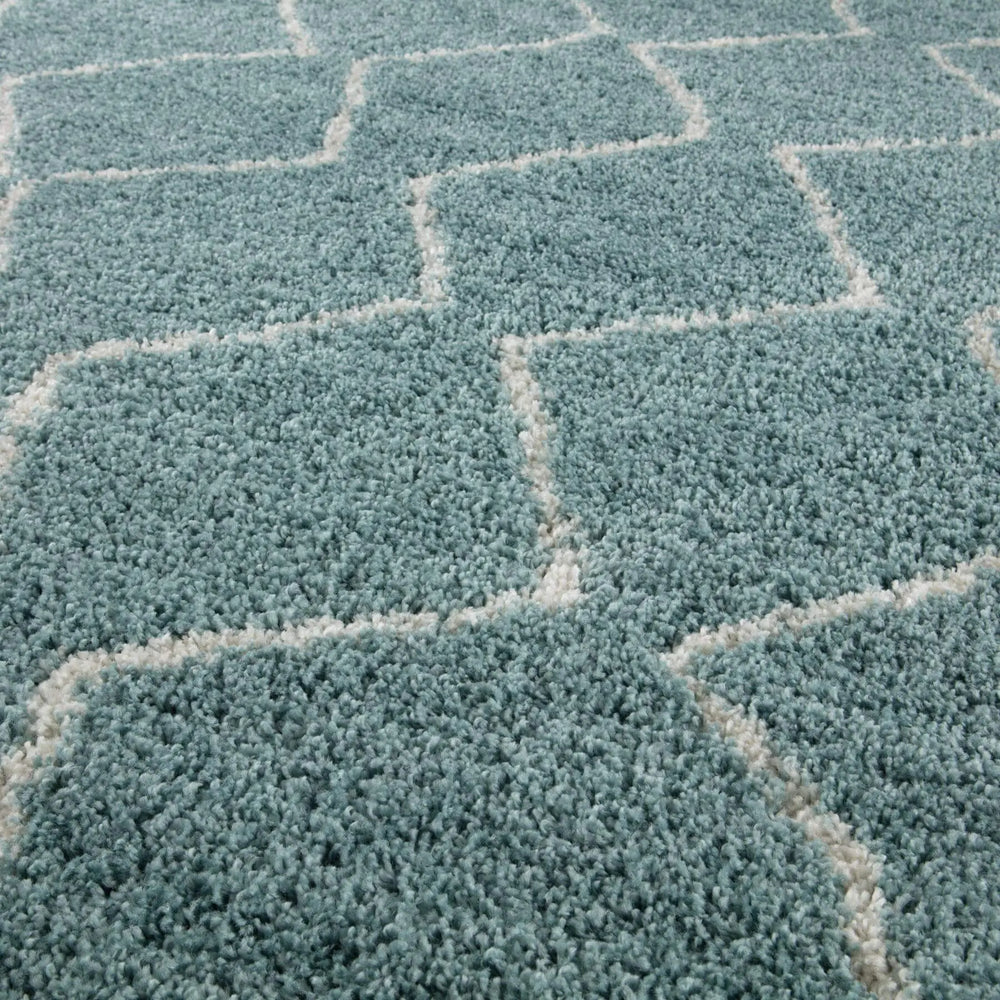 Moroccan Duck Egg Blue Shaggy Rug | 850 The Rugs