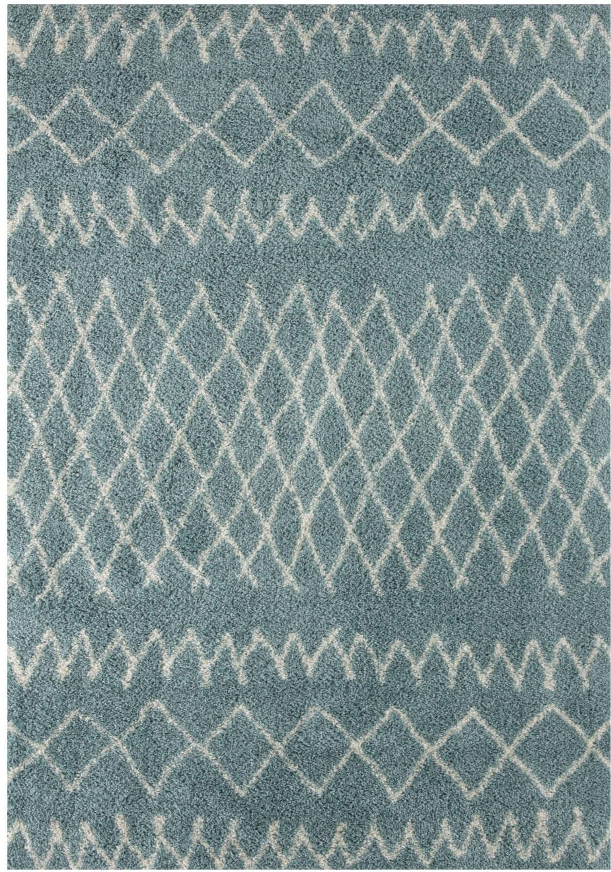 Moroccan Duck Egg Blue Shaggy Rug | 950 The Rugs