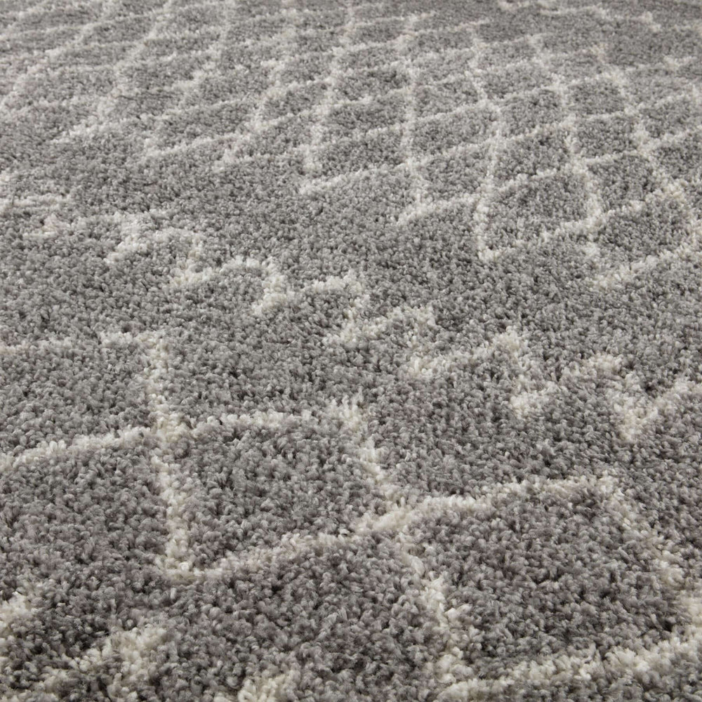 Moroccan Grey Shaggy Rug | 910 The Rugs