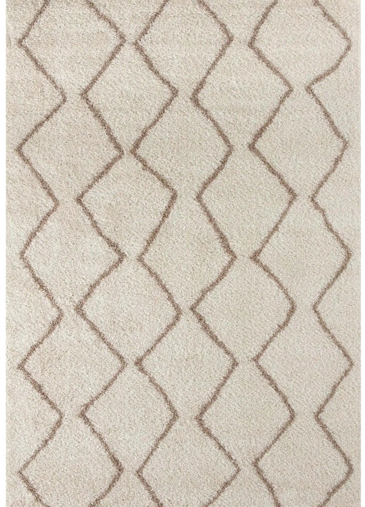 Moroccan Ivory Beige Shaggy Rug | 830 The Rugs