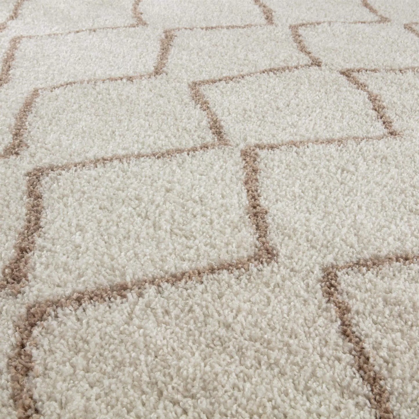 Moroccan Ivory Beige Shaggy Rug | 830 The Rugs