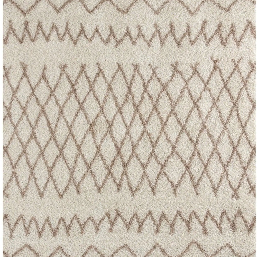 Moroccan Ivory Beige Shaggy Rug | 930 The Rugs