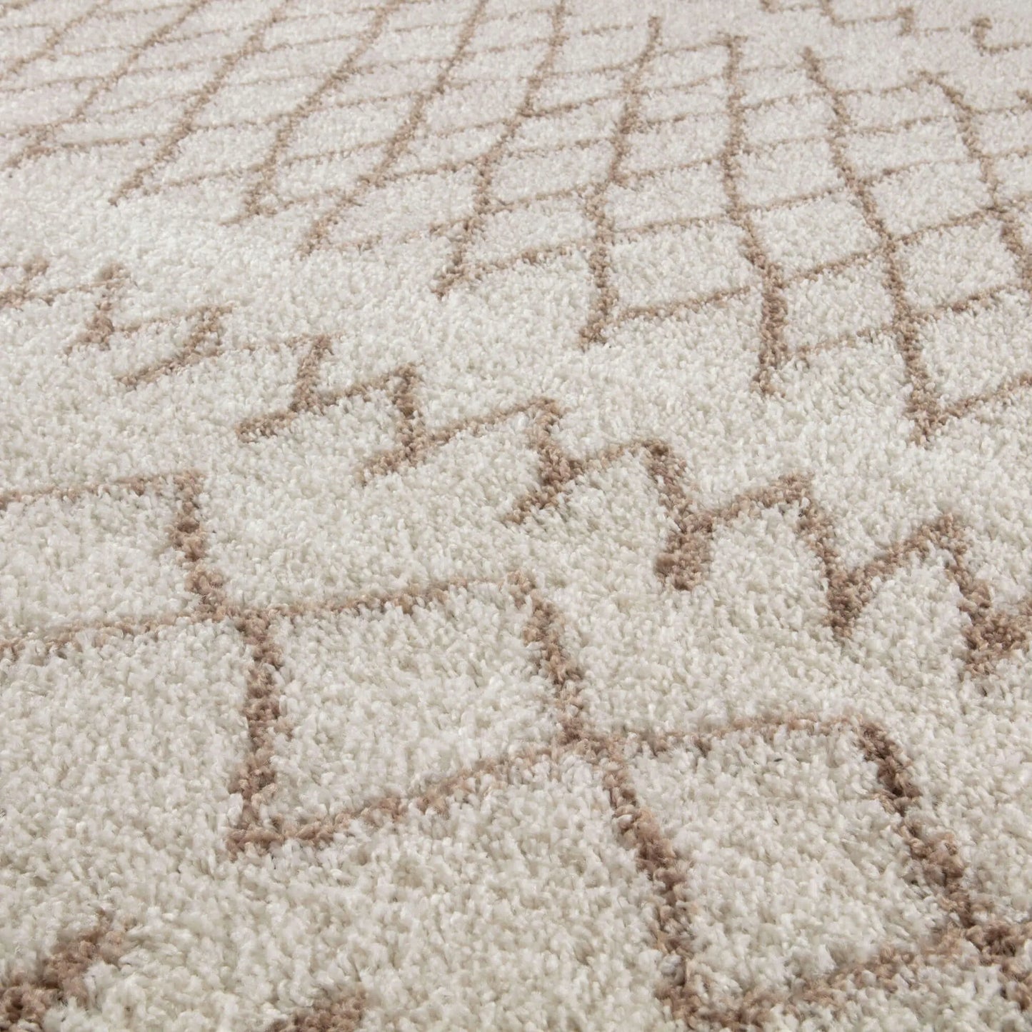 Moroccan Ivory Beige Shaggy Rug | 930 The Rugs